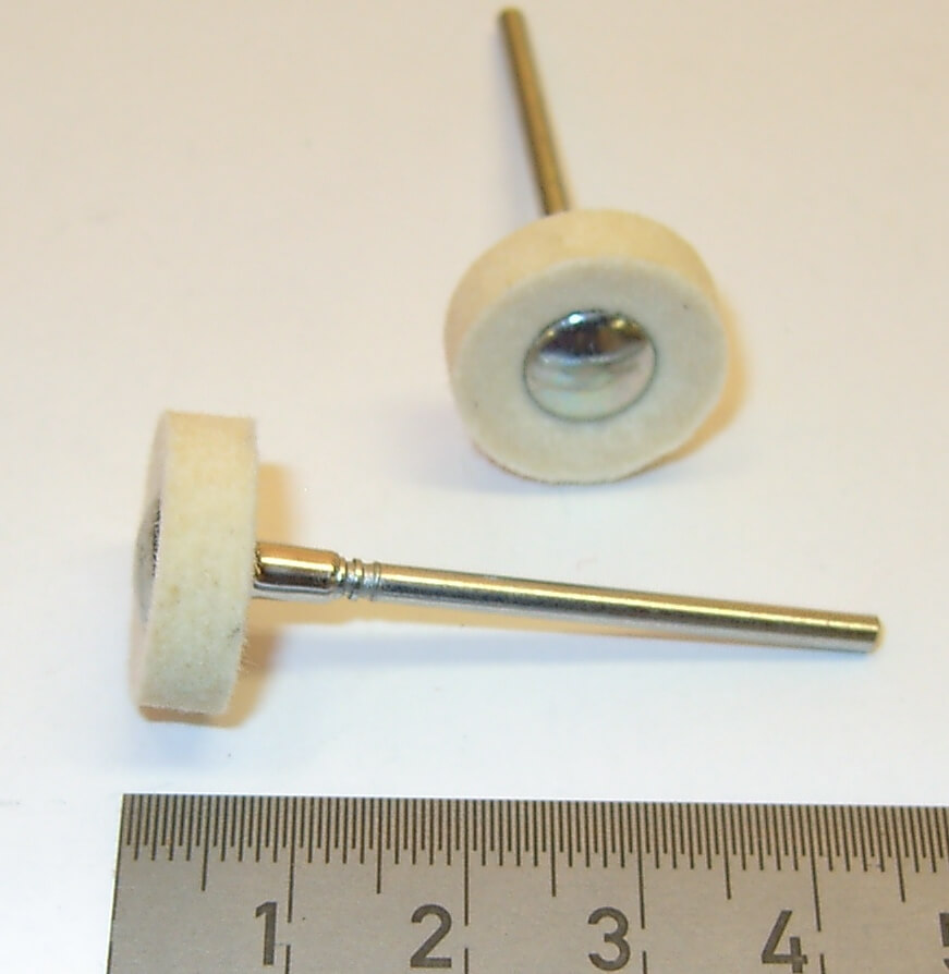 1x Filz-Polierstift Scheibe 2,35mm-Schaft