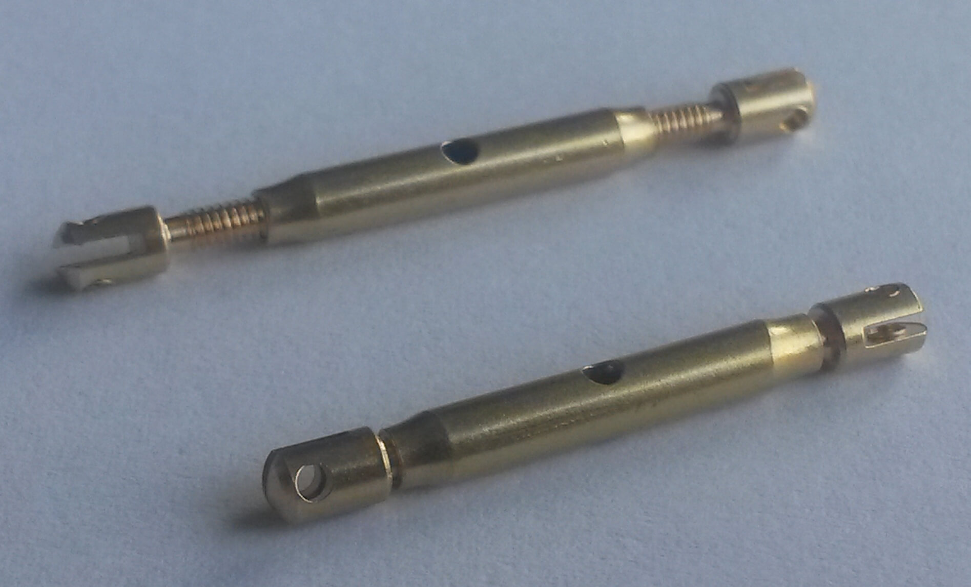 2 Wantenspanner 24mm M3 Messing. Gabelschrauben mit