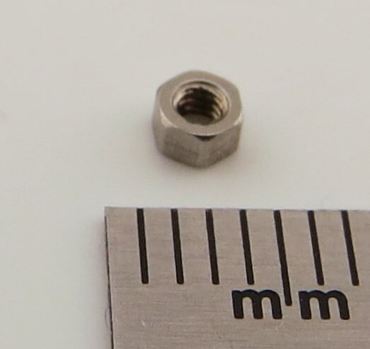 6-Kant-Modellmutter M1,6 VA (Edelstahl), 25 Stück SW 2,5mm