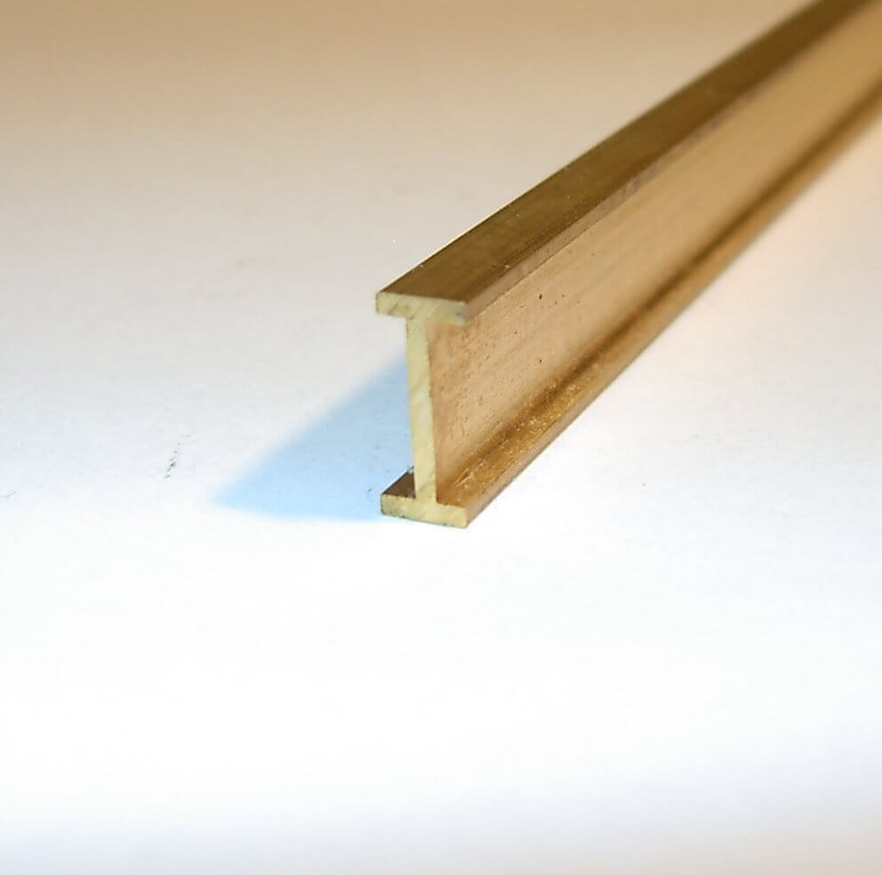 Messing I-Profil 7,0x4,0 mm, 1m lang, Materialstärke 0,8mm