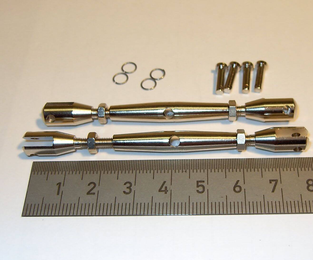 2 Wantenspanner 35mm M3 MS vernickelt Gabelschraube mit