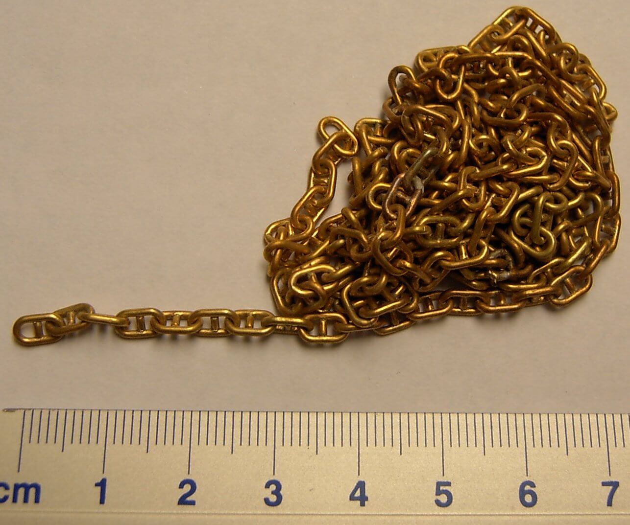 Stegkette 6,3x3,7x1,0mm Messing, 1m 5627/30