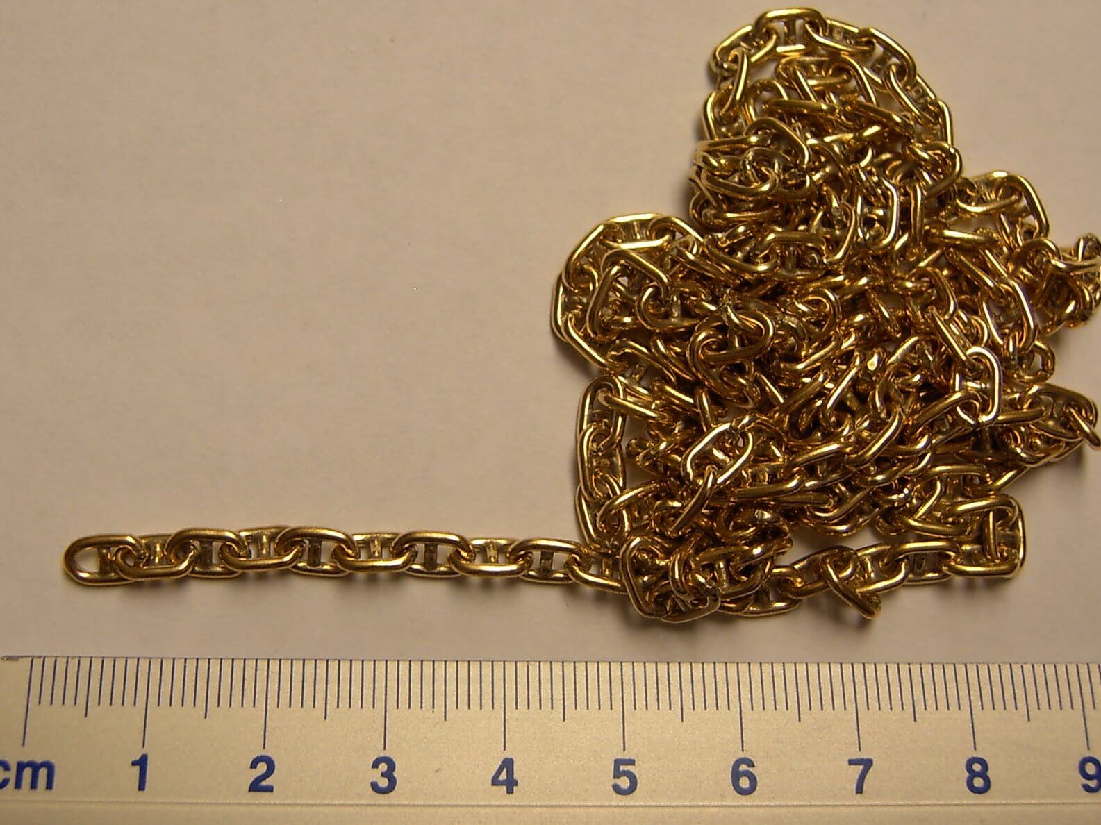 1x Stegkette 7,8x4,6x1,2mm Messing, 1m   5627/32