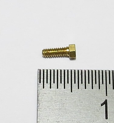 6-Kant-Modellschraube M1,4x4 Messing SW 2,0mm Kopfhöhe 1,0