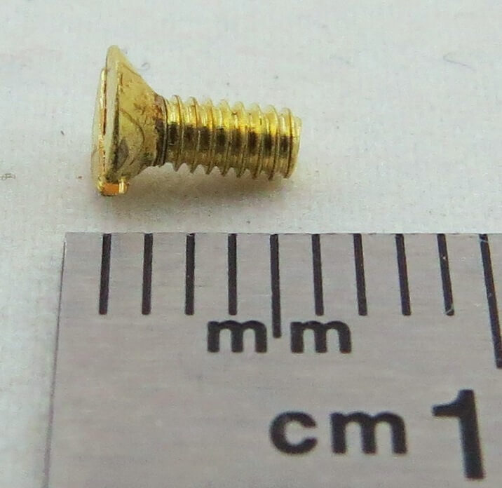 25 Senkschrauben m.Schlitz M2x5 MS DIN 963, Messing.