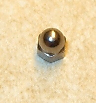 Hutmutter M1,6  Messing vernickelt SW2,5 25 Stück
