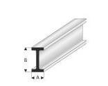 Kunststoff-Profil I-Profil 2,0mm x 4,0mm 1m lang, weiss