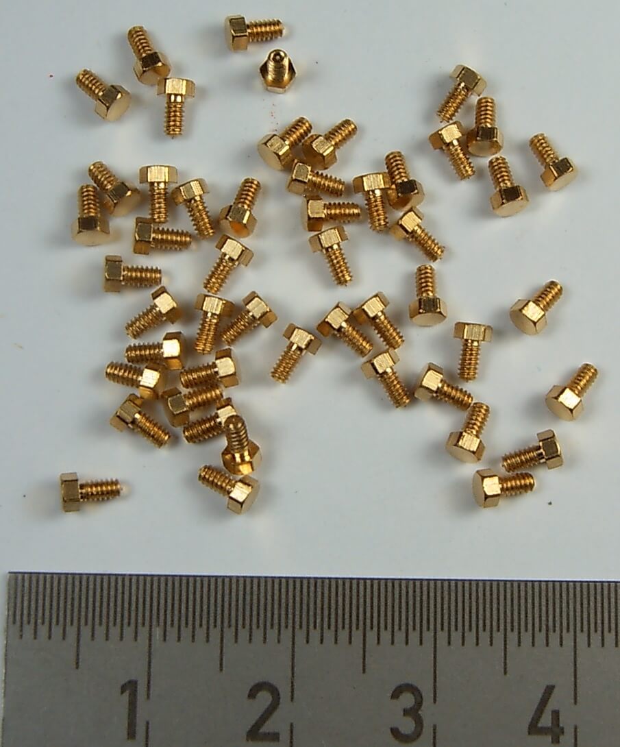 6-Kant-Modellschraube M1,6 x 3 Messing