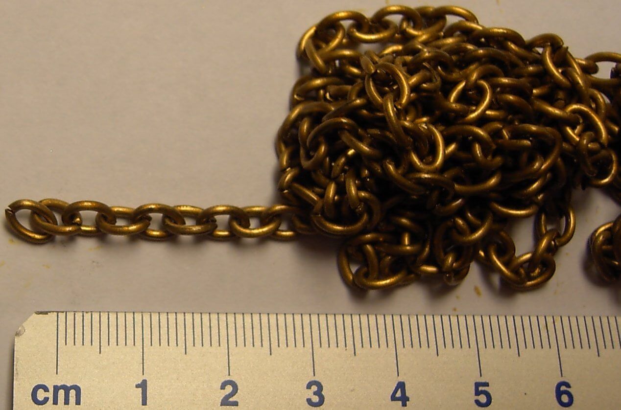 1x Ankerkette 1,3mm, Messing, 1m lang.   5627/13