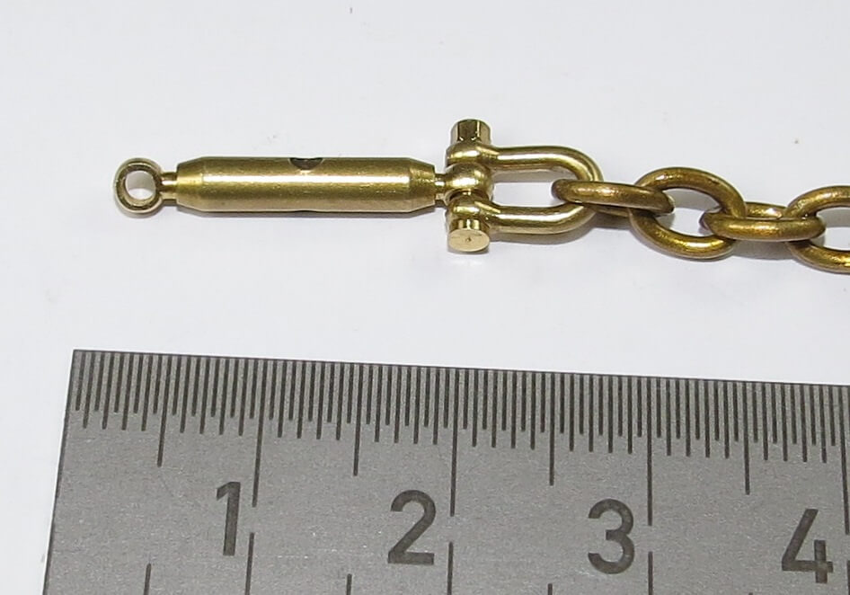 1x Ankerkette 1,3mm, Messing, 1m lang.   5627/13
