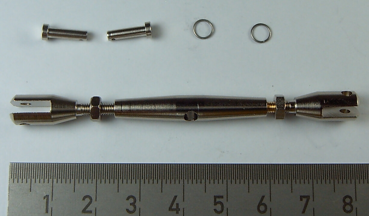 1 Wantenspanner 35mm M3 MS vernickelt Gabelschraube mit