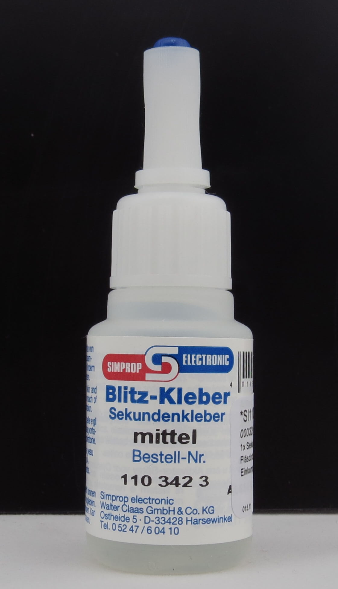Sekundenkleber, MITTELVISKOS. 20gr.Fläschchen