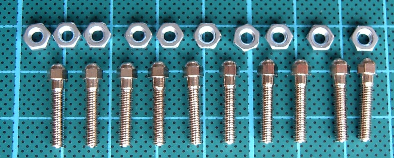 Hutschrauben M3x15mm MS vernickelt. 10 Stück