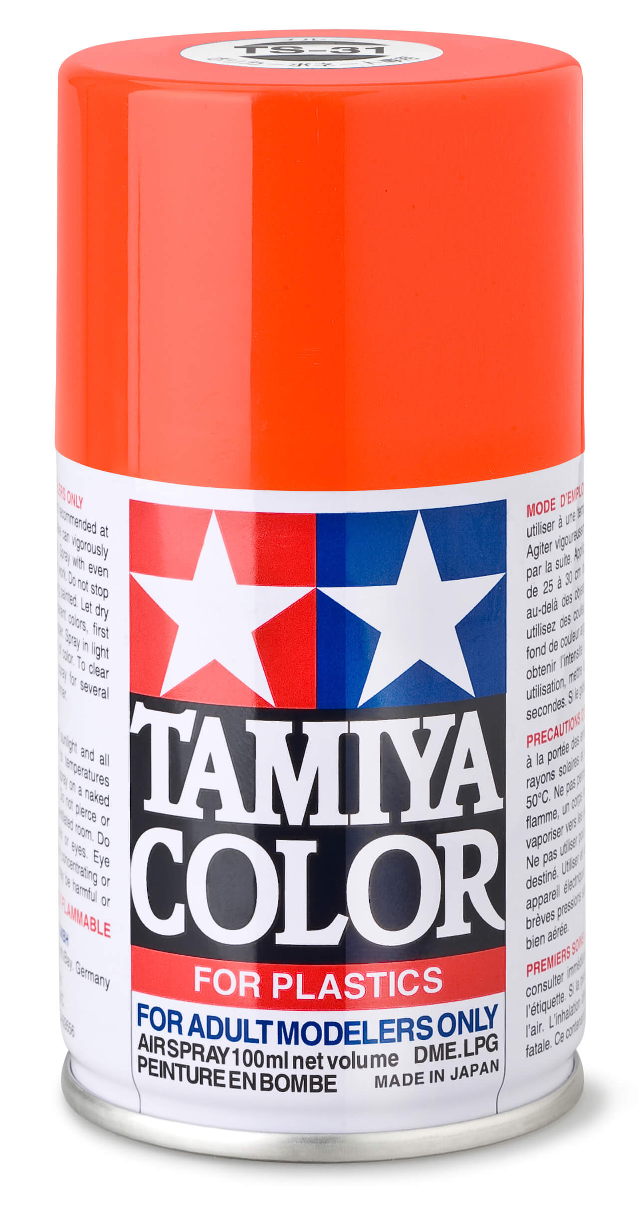 1x Sprühlack-Dose 100ml, Leuchtorange,  glänzend, TS-31