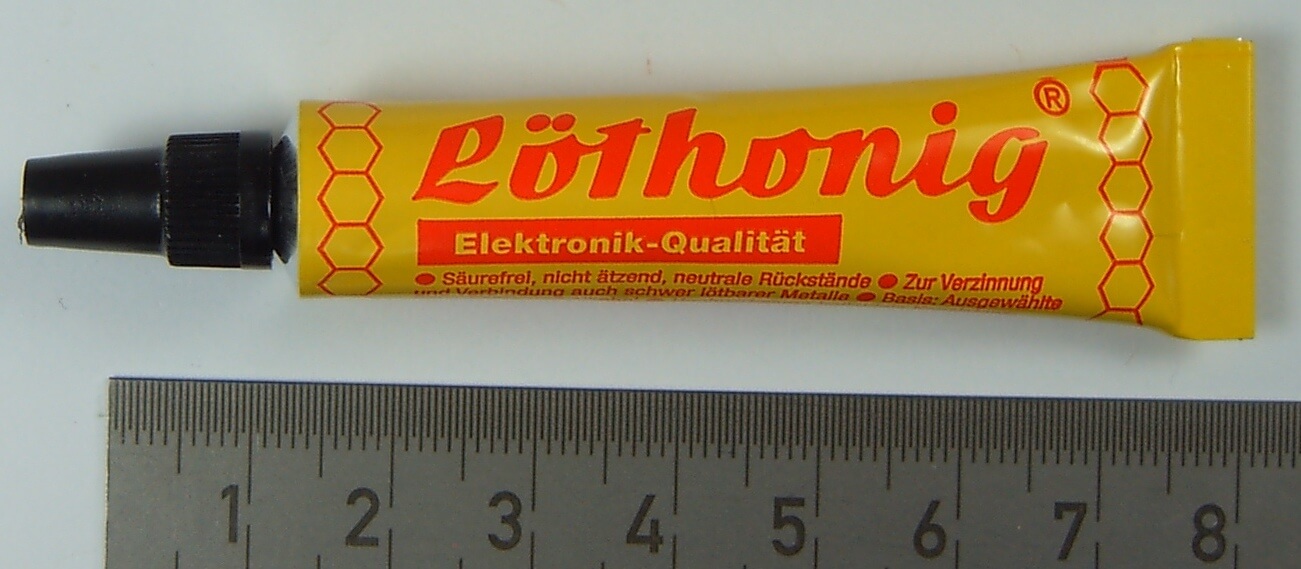 Tube Löthonig 7,5gr. Säurefreies Flussmittel. Bildet neutr