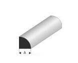 Kunststoff-Profil viertelrund 2,5mm 1m lang, weiss