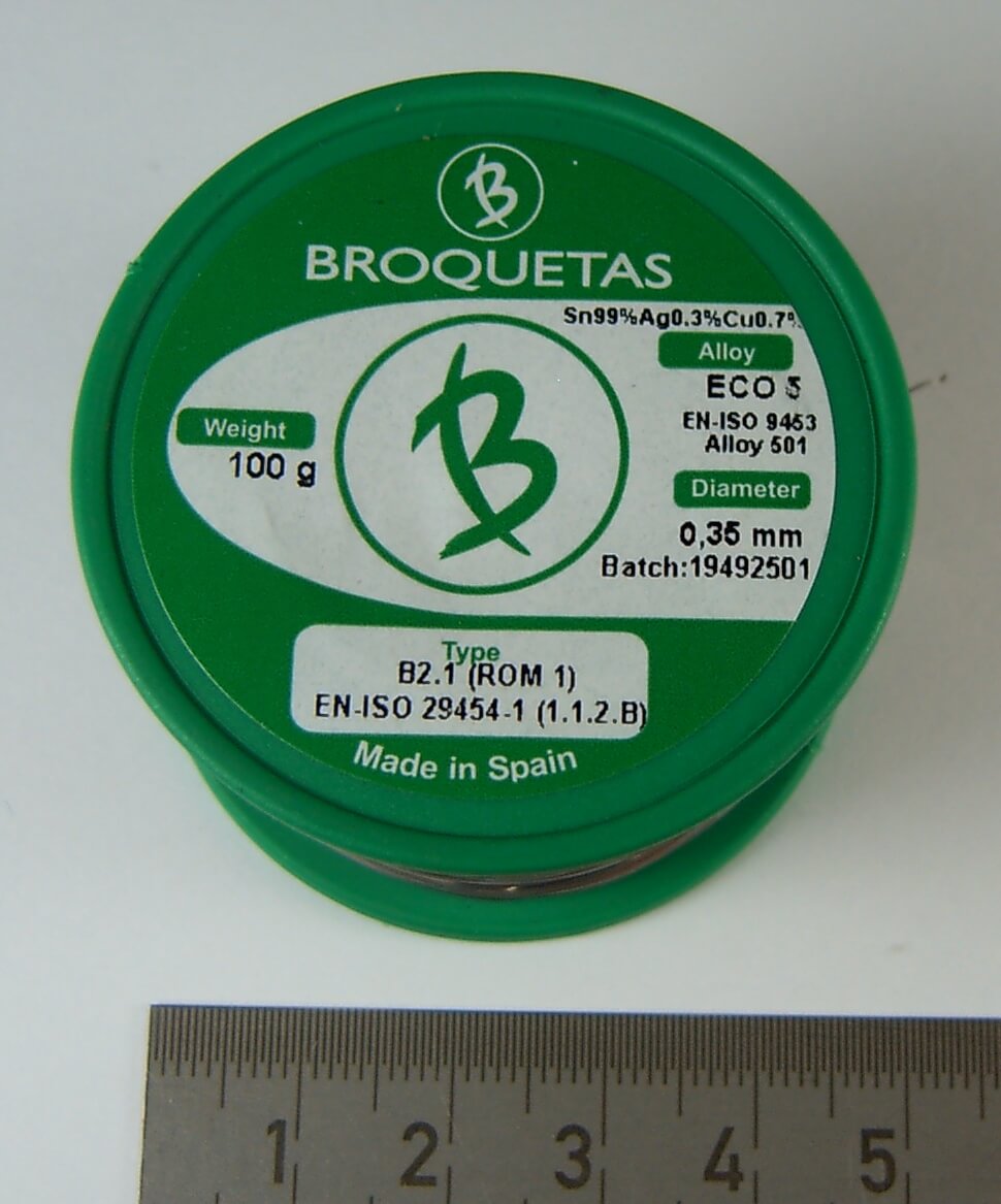 1 Rolle Lötdraht 0,35mm Durchmesser. 100gr. auf Rolle. Für