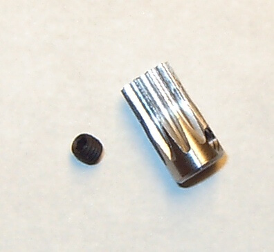 Stahl-Zahnrad Modul 0,5. 10 Zähne. Bohrung 3,0mm, 1 Stifts