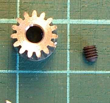1x Stahl-Zahnrad Modul 0,5 15 Zähne Bohrung 3,2mm, 1