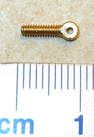 1 Ösenschraube M2 Rechtsgewinde Messing  Gewindelänge 6mm