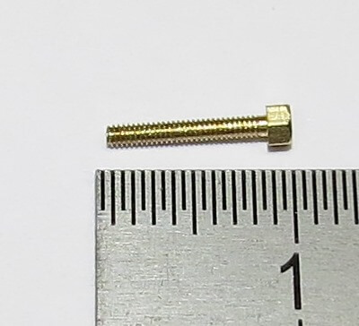 6-Kant-Modellschraube M1,2 x 8 Messing   SW 2,0mm Kopfhöhe  