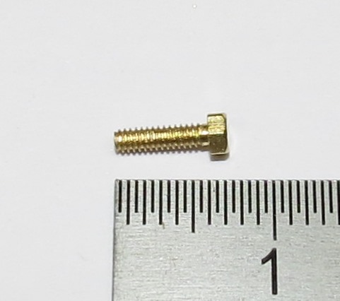 6-Kant-Modellschraube M1,6 x 6 Messing, SW 2,5mm Kopfhöhe