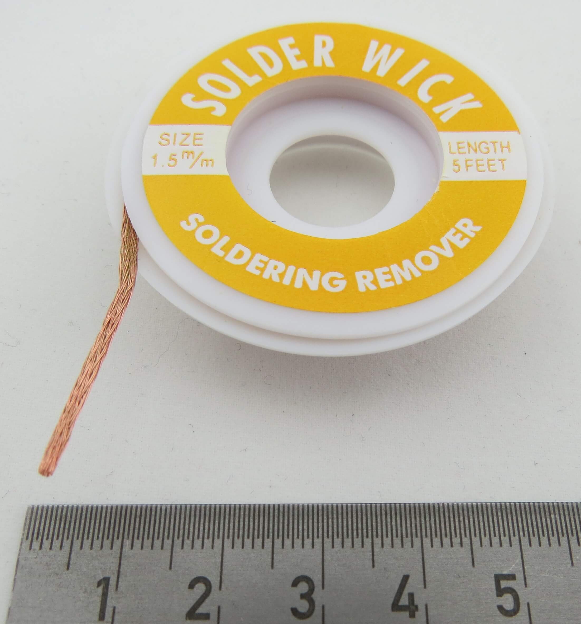 1x Rolle Entlötlitze ca. 1,5mm breit.    Ca. 1,6mm lang. Aus
