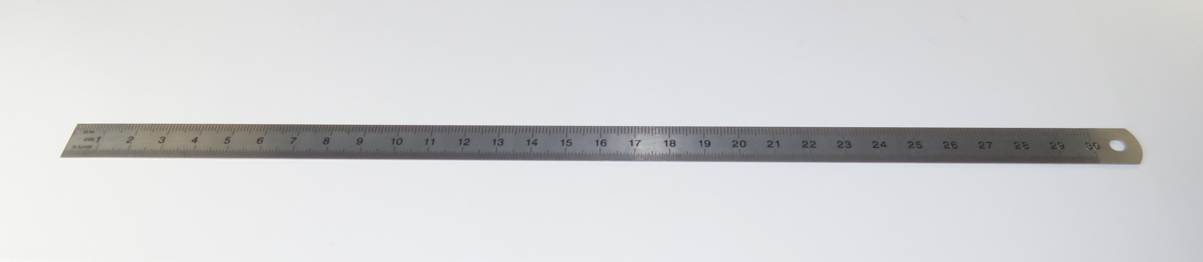 1x Metall-Lineal, Edelstahl, biegbar. 300mm. Mit