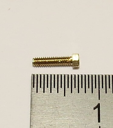 6-Kant-Modellschraube M1,4x6 Messing SW 2,0mm Kopfhöh. 1,0  