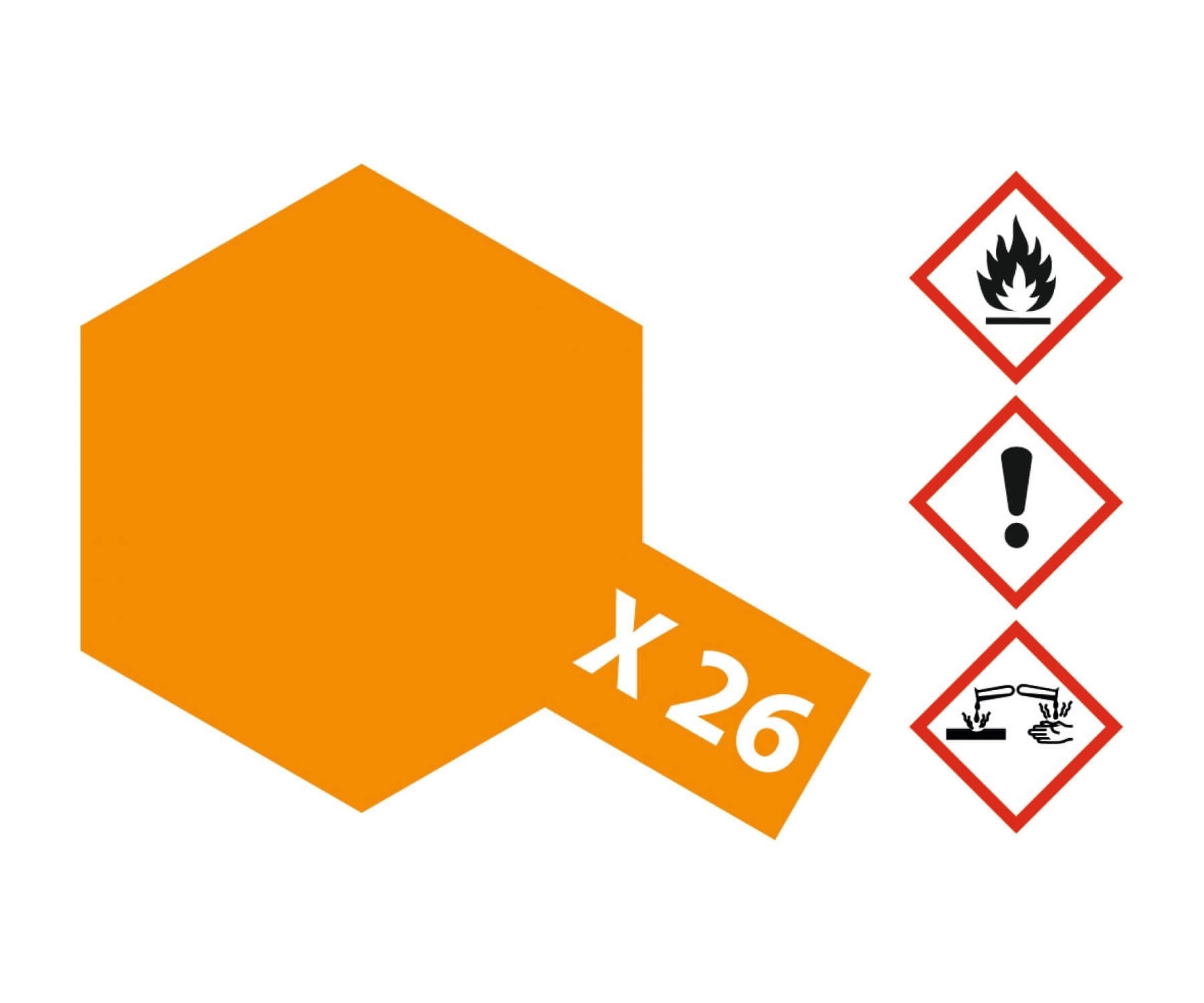Acryl-Lack ca.23ml, klar orange glänzend X26 transparent,