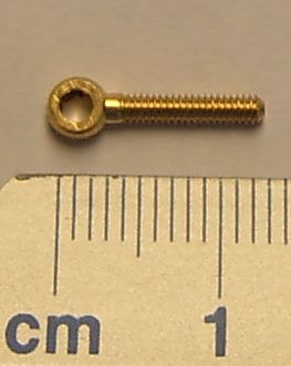 Augenschraube M2,0 Gewinde/Bohrung 2mm Messing, 2 Stück
