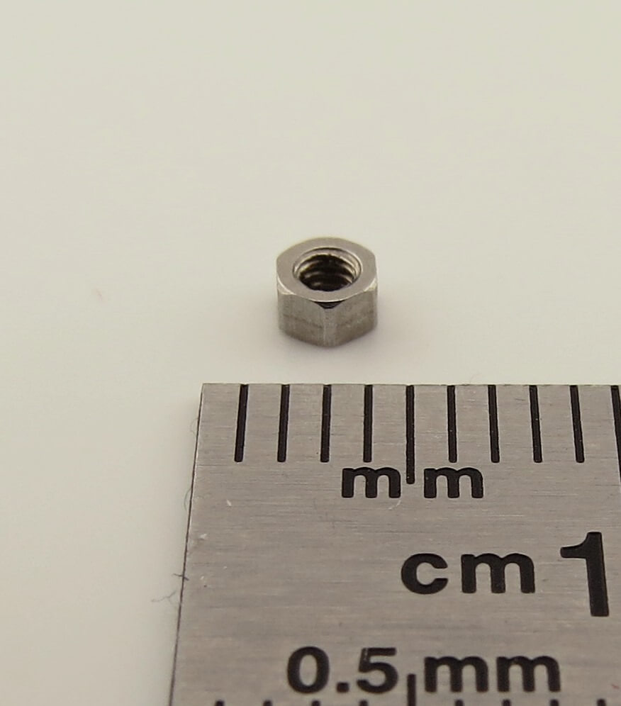 6-Kant-Modellmutter M1,4 VA (Edelstahl)  25 Stück SW 2,0mm H