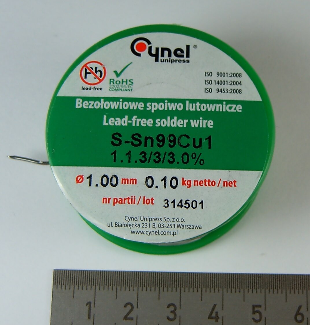 1 Rolle Lötdraht 1,0mm Durchmesser. 100gr. auf Rolle. Für