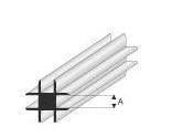 Kunststoff-Profil Kreuz-Verbinder 3mm 1m lang, weiss
