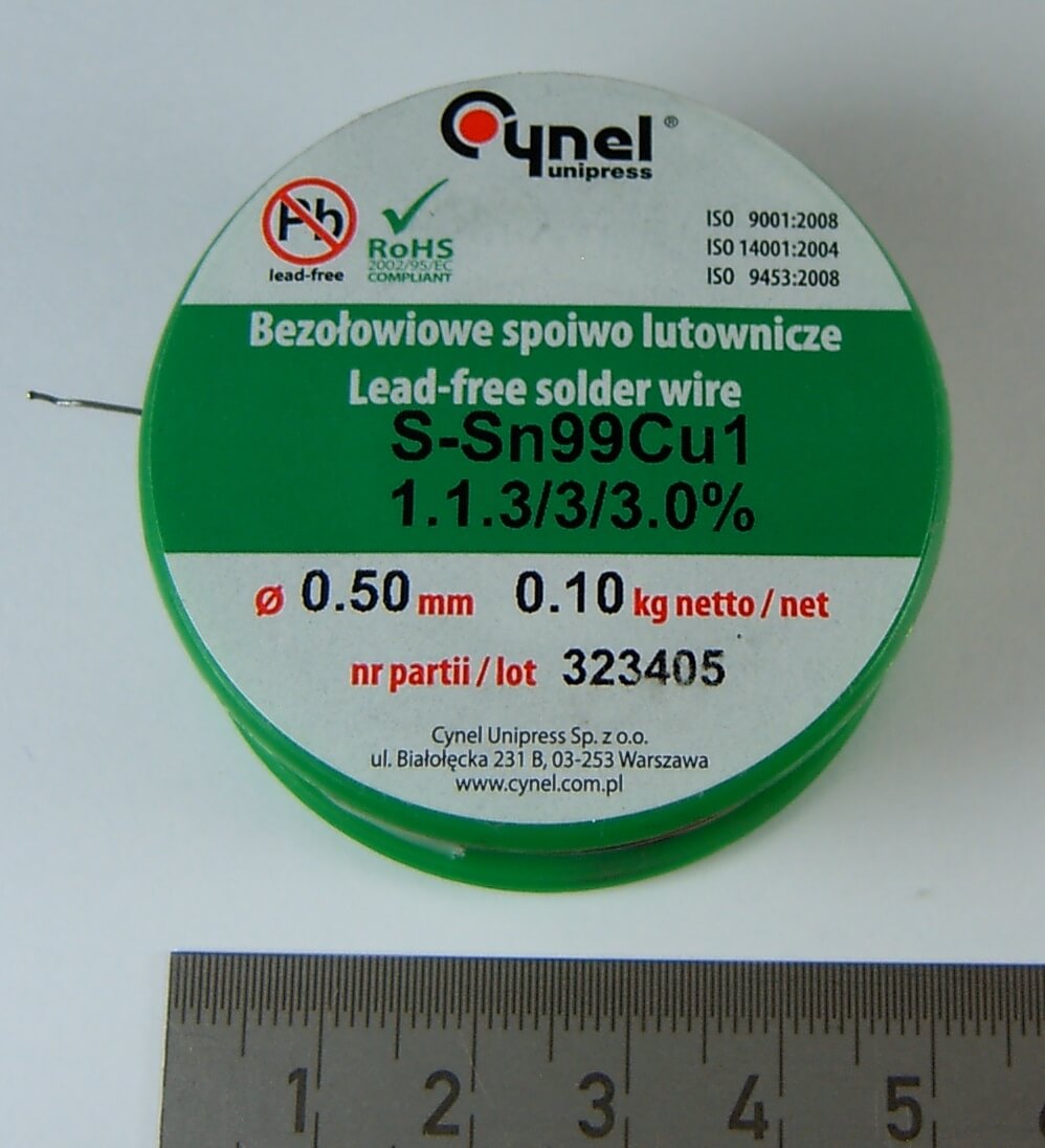 1 Rolle Lötdraht 0,5mm Durchmesser. 100gr. auf Rolle. Für