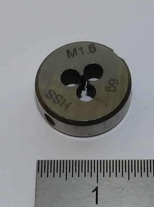1x Schneideisen DIN 223B HSS M1,6. 16mm Außendurchmesser