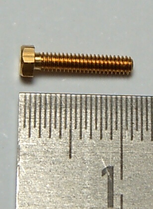 6-Kant-Modellschraube M2,0x10 Messing SW3,0mm Kopfhöhe 1,4  