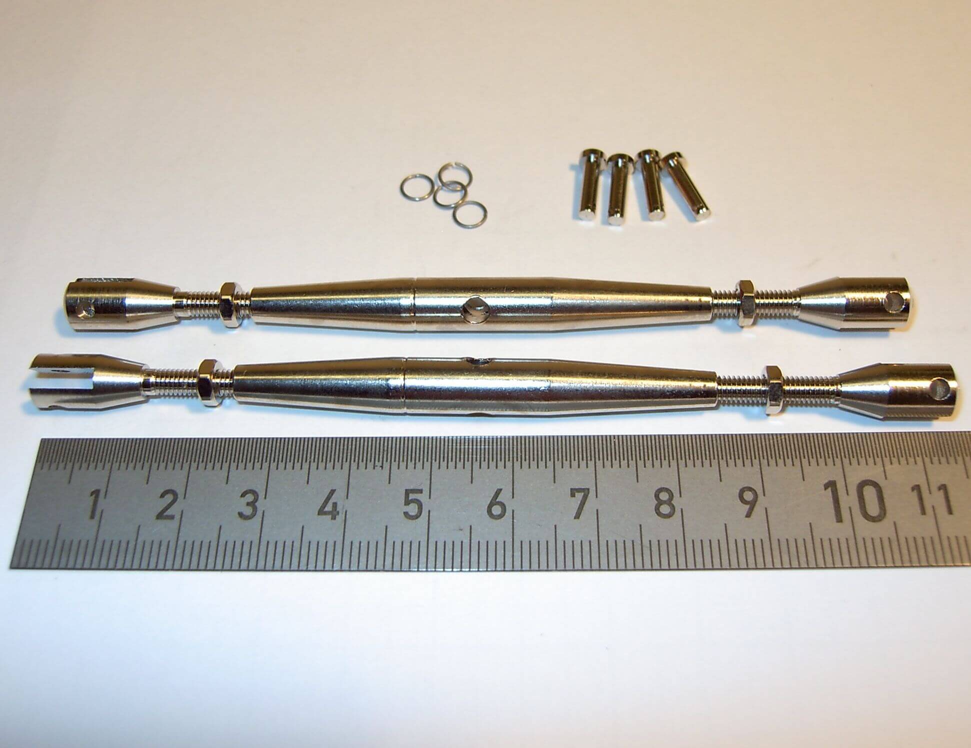 Wantenspanner 60mm M3 MS vernickelt Gabelschraube mit