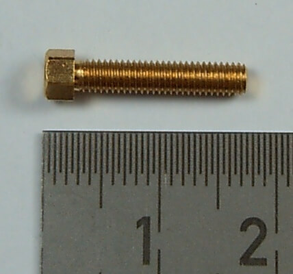 6-Kant-Modellschraube M3,0x15 Messing SW 4,0mm Kopfhö. 2,5  