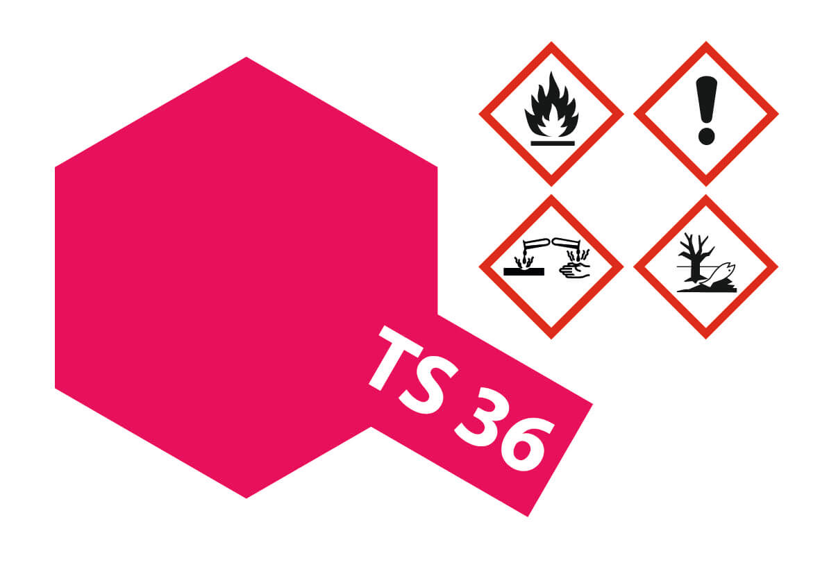 1x Sprühlack-Dose 100ml, Neonrot,glänzend, TS-36