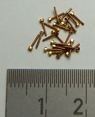 6-Kant-Modellschraube M0,6 x 6 Messing SW 1,0mm Kopfhöhe