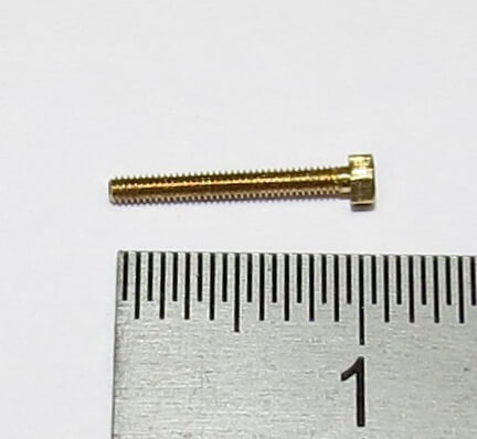 6-Kant-Modellschraube M1,2x10 Messing SW 2,0mm Kopfhö. 1,0  