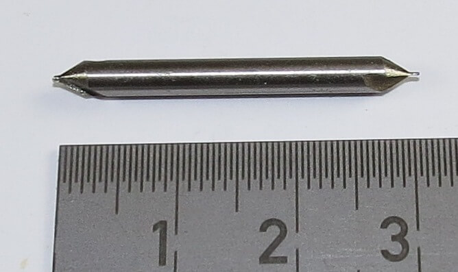 Zentrierbohrer HSS 60° 0,5mm. Spitze mit Senkwinkel 60°