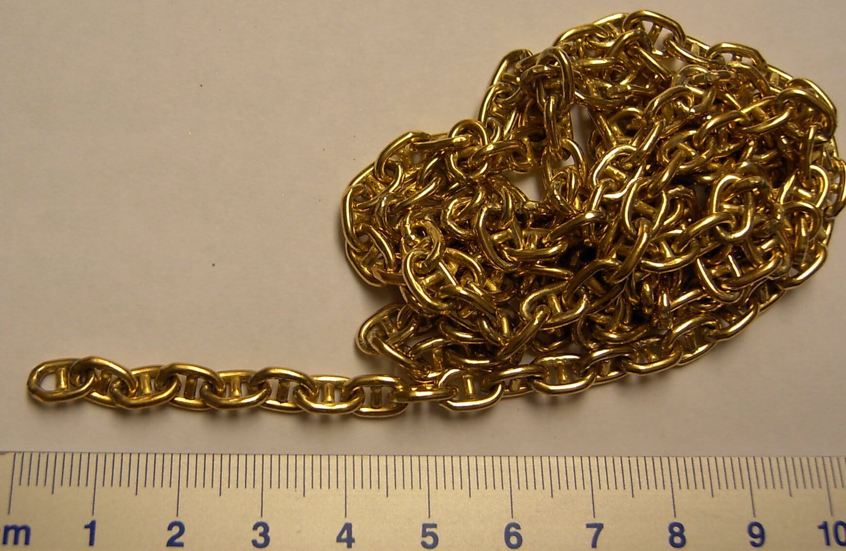 Stegkette 8,6x5,8x1,5mm Messing, 1m 5627/35