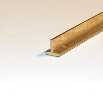 Messing T-Profile 1m lang, 2,5x2,5 mm Materialstärke