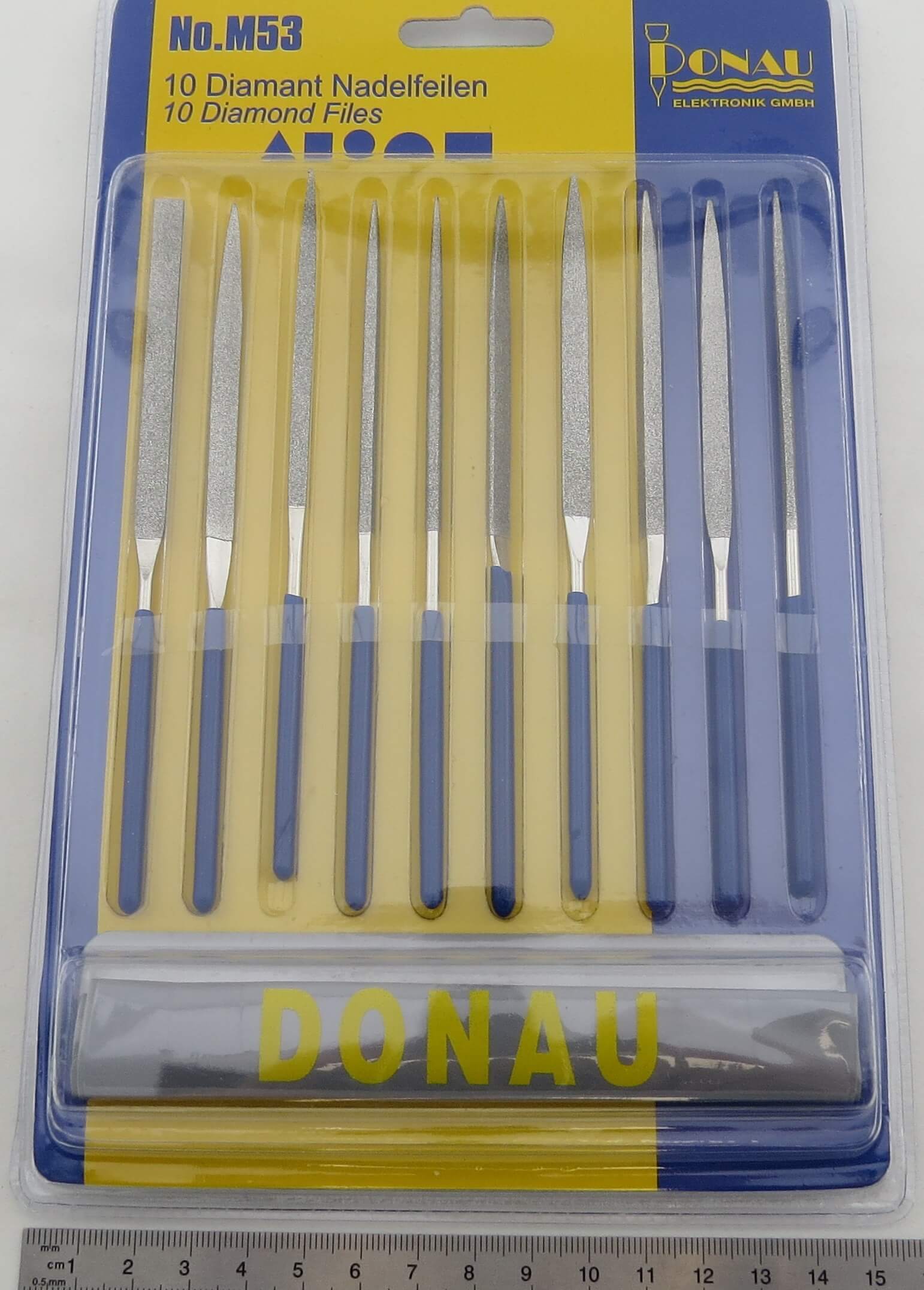Feilensatz Nadelfeilen in Blister. 10 Diamant-Feilen
