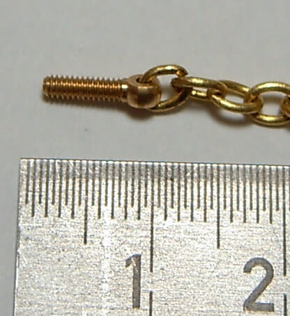 1 Ösenschraube M2 Rechtsgewinde Messing  Gewindelänge 6mm