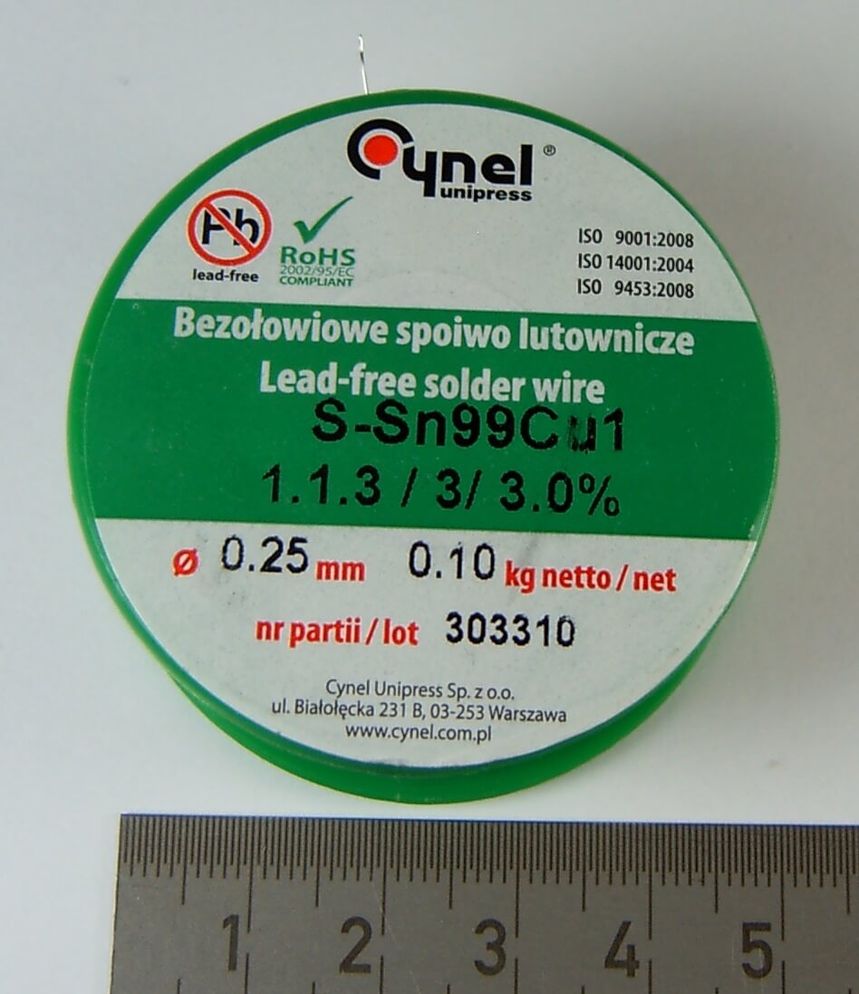 1 Rolle Lötdraht 0,25mm Durchmesser. 100gr. auf Rolle. Für