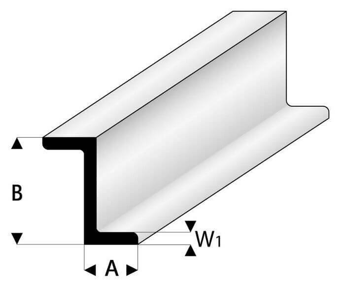 Kunststoff-Profil Z-Profil 2,5x5,0mm 1m lang, weiss. Stärk