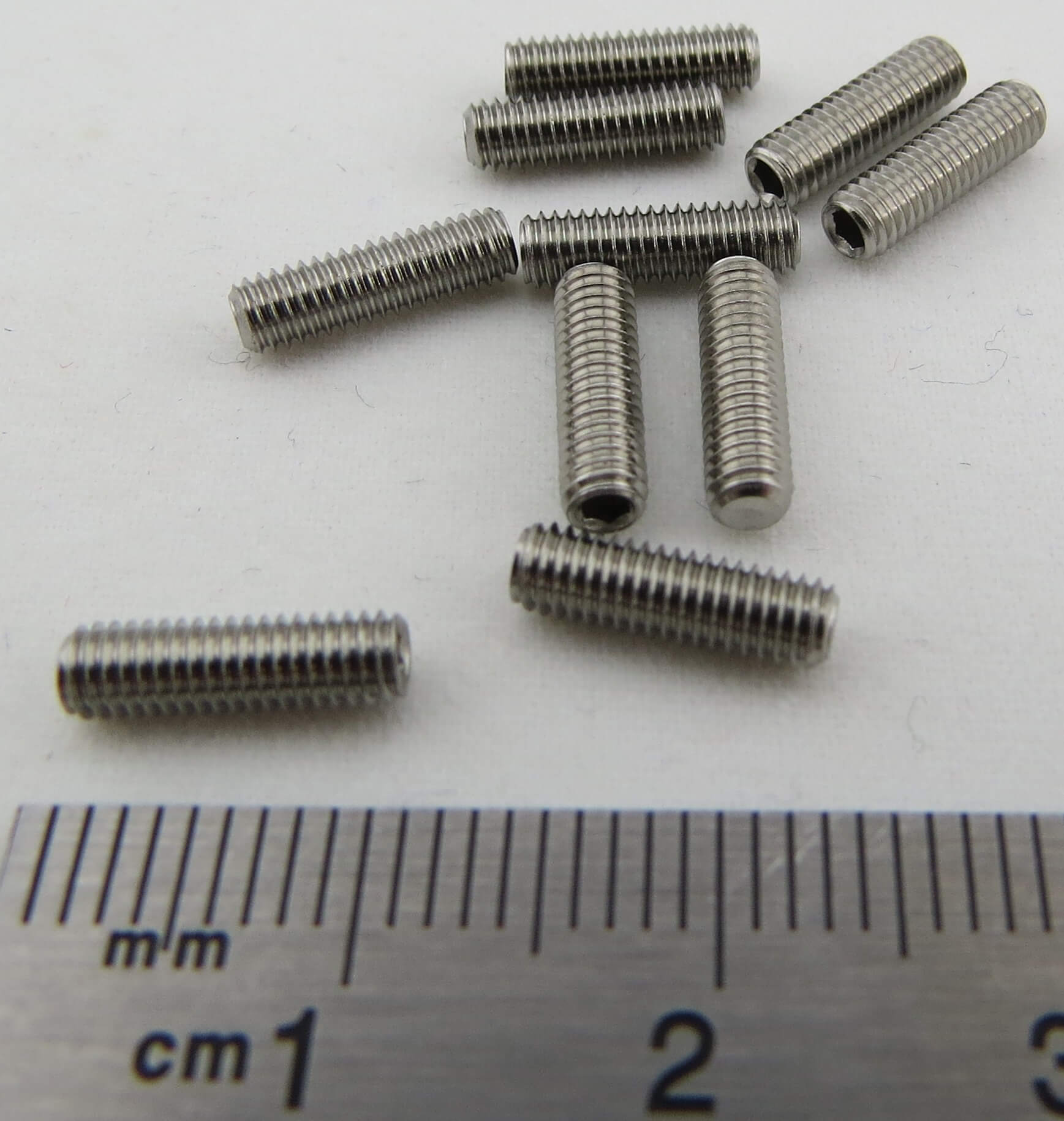 Gewindestift M3x10 DIN913,A2, Edelstahl. 10 Stück.
